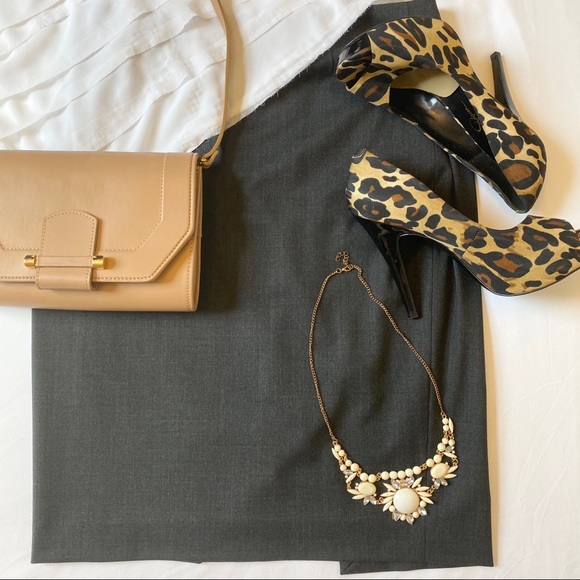 NWOT Lafayette New York Gray Wool Pencil Skirt 6 - Picture 2 of 8